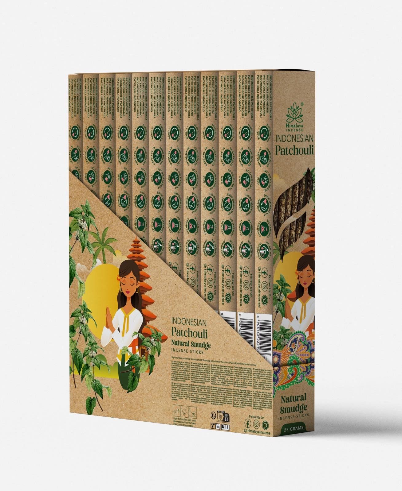 Bastoncino di incenso patchouli indonesiano dell'Himalaya-25g